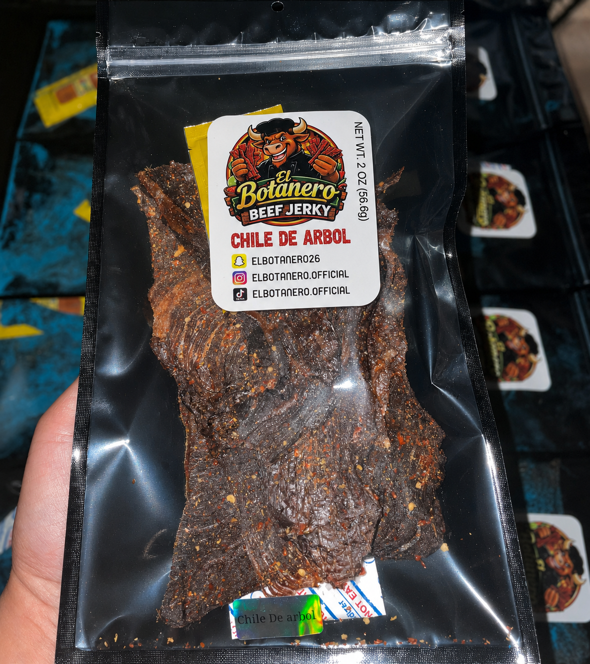 El Botanero CHILE DE ARBOL jerky bag